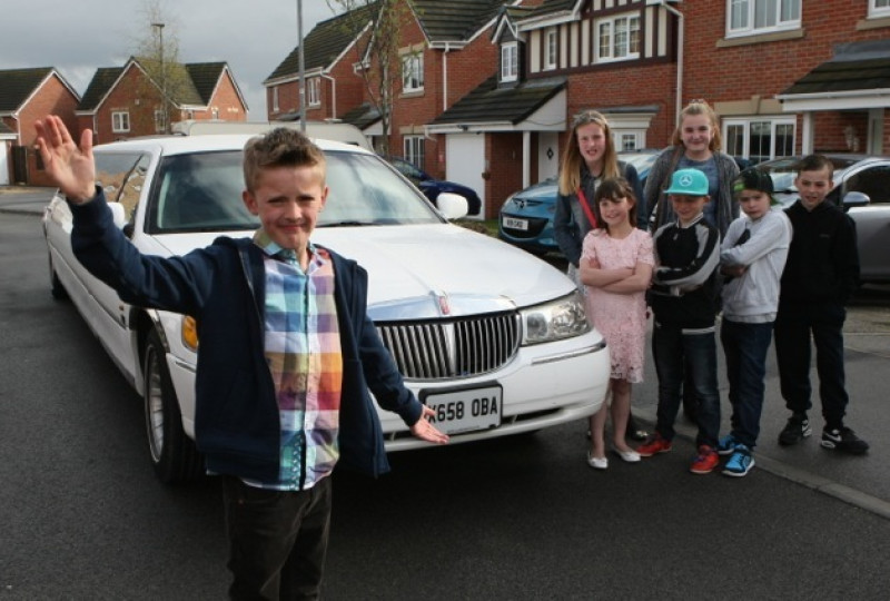 Main image for Autistic boy treats friends to limo ride after school move