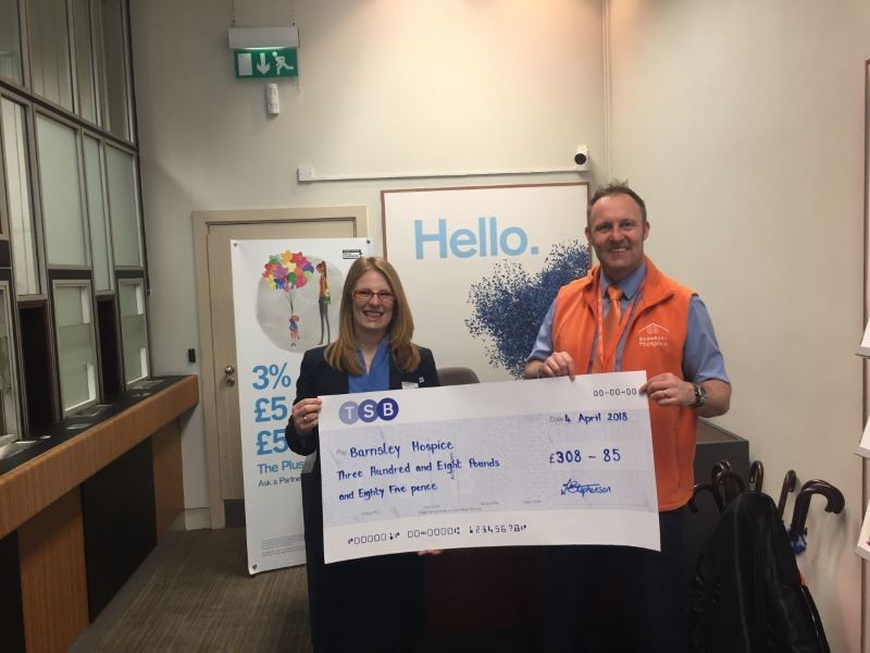Main image for Hospice banks on support from local branch of TSB