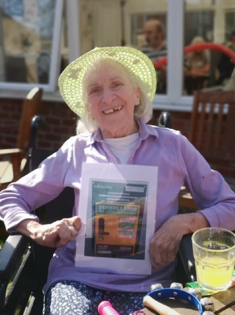 Main image for Care home resident raises defib cash