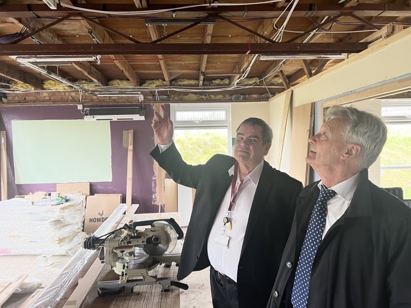 DISAPPOINTED: Couns John Clarke and Roy Bowser assess the damage.