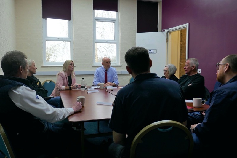 MEETING: John Healey MP listening to the businesses.