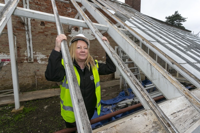 Through the Grapevine: work is underway thanks to donations to restore the Victorian greenhouse vinery at Cannon Hall watched over by project manager Karen Buttery. Picture Shaun Colborn PD092091