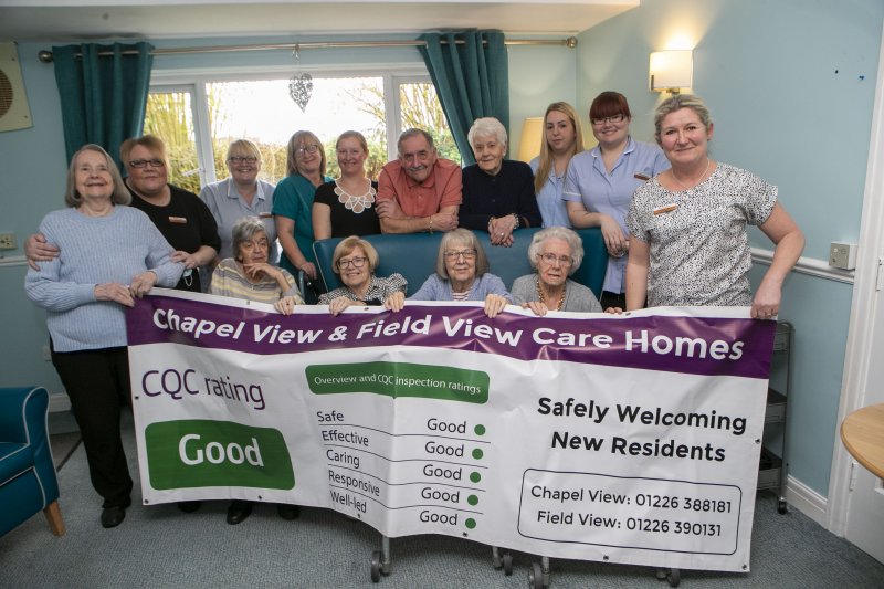 Staff and residents at Field View Care Home, Mapplewell, Barnsley