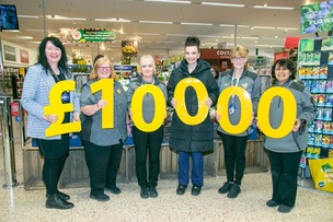 £10,000 WINDFALL: Barnsley Hospital Charity received £10,000 donation from Morrison Community Champions Jean White and Steph Chapwood, also pictured were Jane Mills Charity developement officer, Sharon McDonald, Gabrielle Ingram and Louise Gallagher lead nurse on ward 19 Barnsley Hospital. Picture Shaun Colborn  PD093076