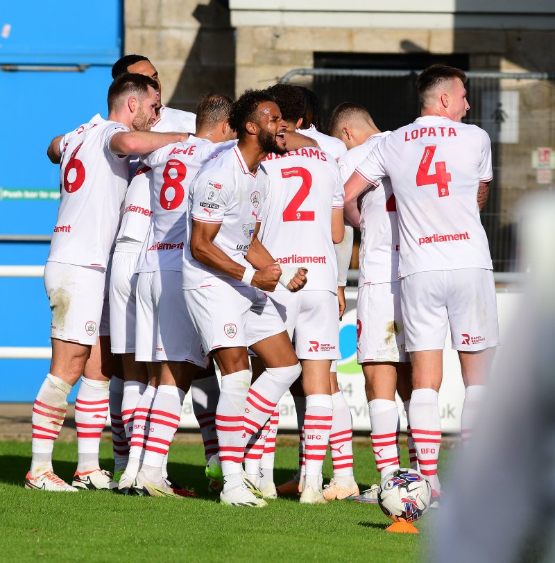 Barnsley celebrate at Northampton in September
