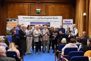HITTING THE HIGH NOTES: Members of the choir, who have recovered from almost folding following the Covid pandemic.