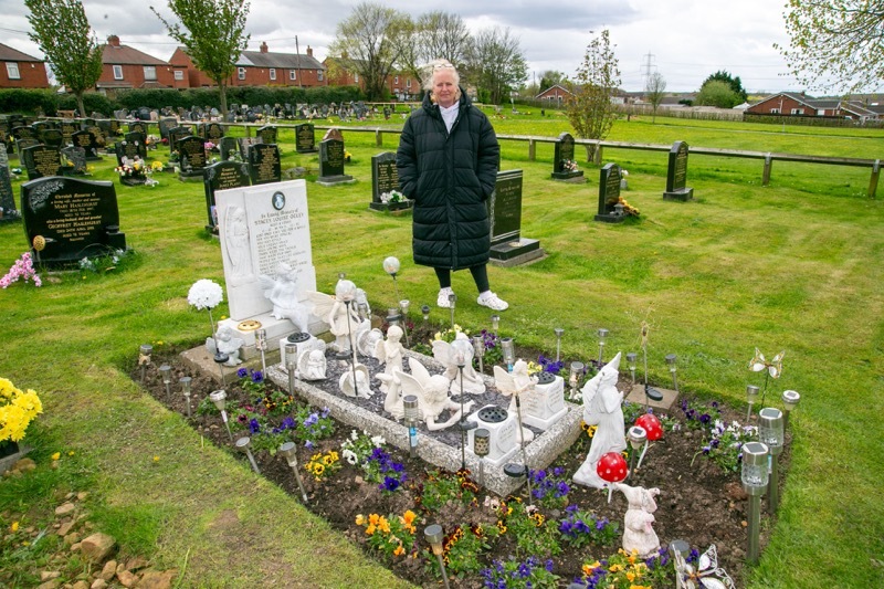 STILL GREAVING: Memorial treasures that were left on a grave in Carlton have been Stolen leaving Wendy Ogley heartbroken. Picture Shaun Colborn PD093081