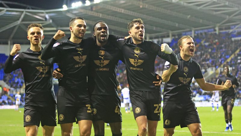 Barnsley celebrate at Reading in December