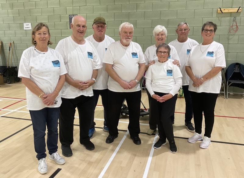 KURLING: Some of the residents getting involved.