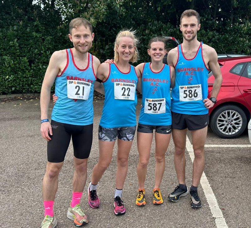 League success: Barnsley AC’s Gareth Cooke, Naomi Drakeford, Ruby Sykes and Kai Sunman.