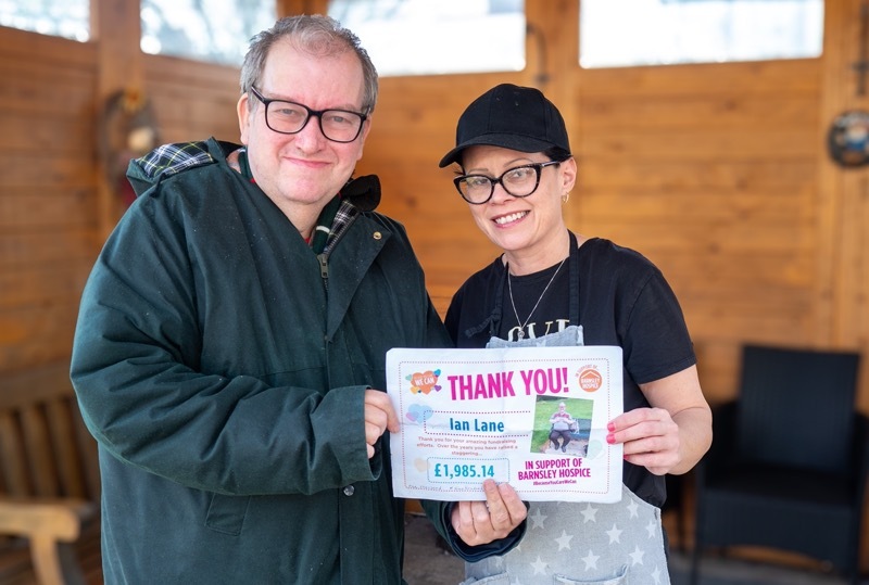 Ian Lane with Helen Handley who runs the cafe at Lavender Court.