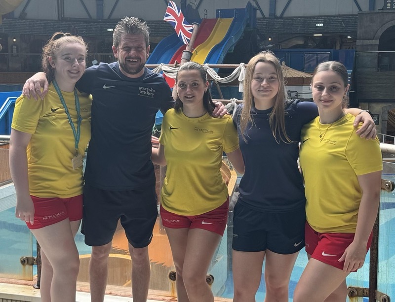 TEAM: Robert Blackburn with daughter Isabelle, and co-workers Nicole Perry, Emily Gamble and Maddie Barker.