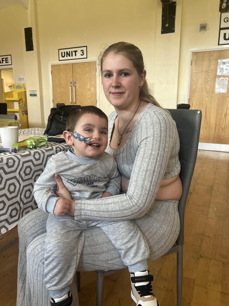FIGHTER: Little Michael Keen with his mum, Isabel.