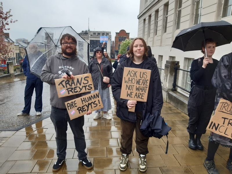 RALLY: More than 60 people attended the protest on Easter Monday.