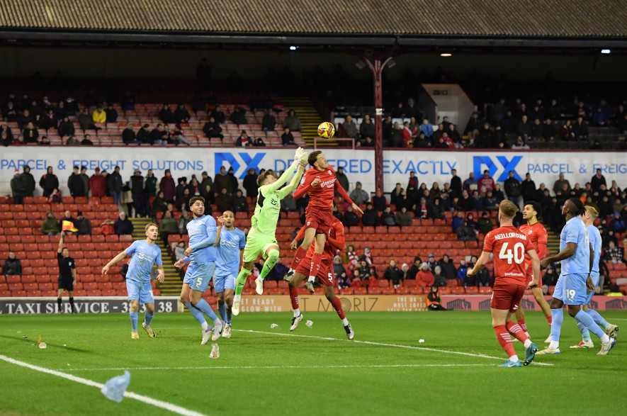 Action from Orient's 4-0 win at Oakwell in December
