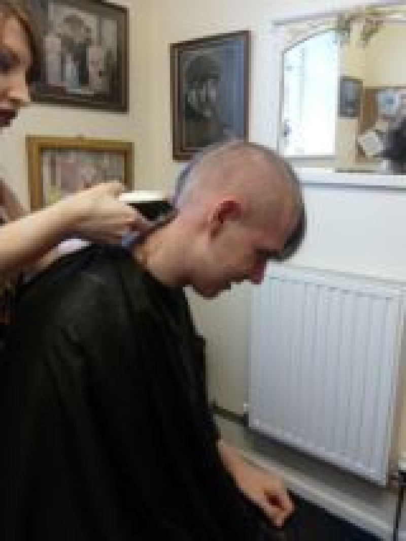 Main image for Young actor braves the shave to prepare for part