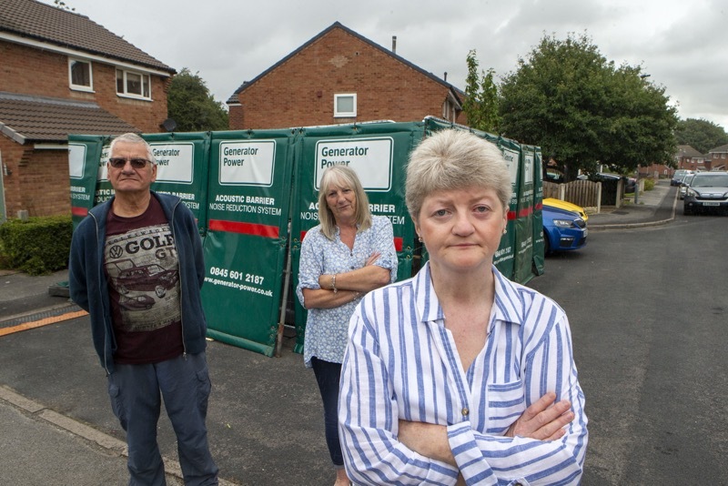 Power Outage: Pauline McCarthy along with some of her neighbours, who are fed up with the smell and inconvenience of noisy  diesel generators. Picture Shaun Colborn PD092388