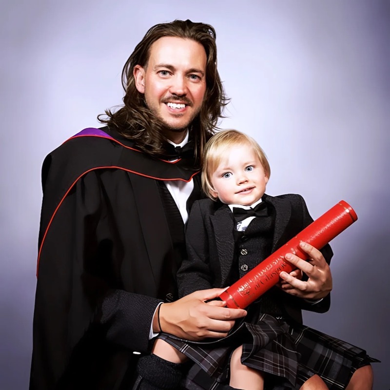 TURNAROUND: Thomas with his son, Sebastian.