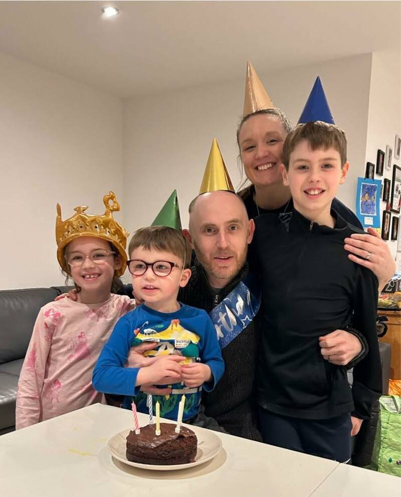 PROUD: Andrew Hirst with his family.