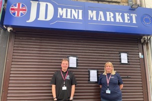 CRACKDOWN: Jack Brannan and Sarah Dodd outside the now-closed shop.