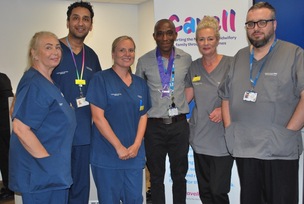 VISIT: Members of Cavell stopped off at the hospital on Tuesday.