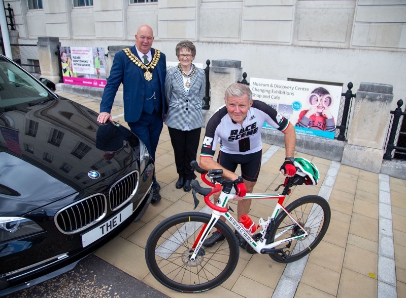 ON YER BIKE: Coun Steve Green is set to cycle to Newcastle next week.Picture: Shaun Colborn.