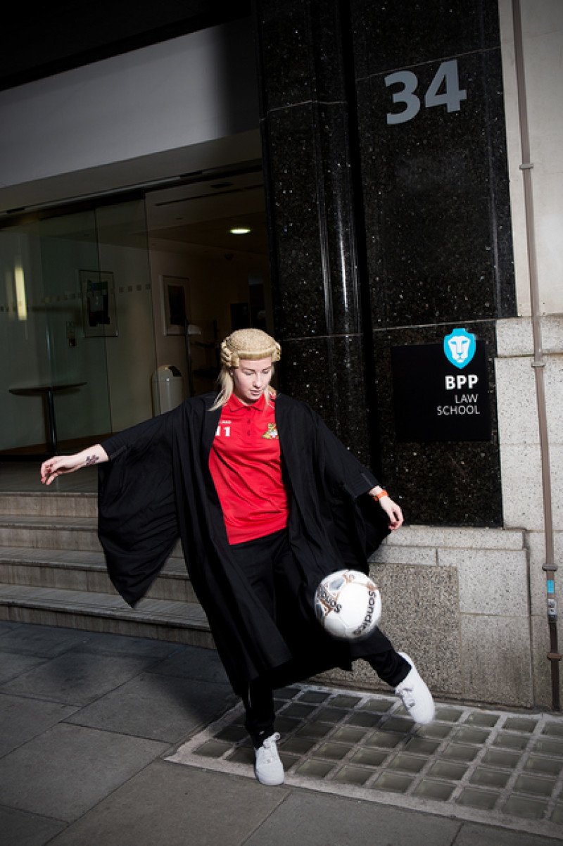 Main image for Bethany has two goals in life - making the England football squad and a career in family law