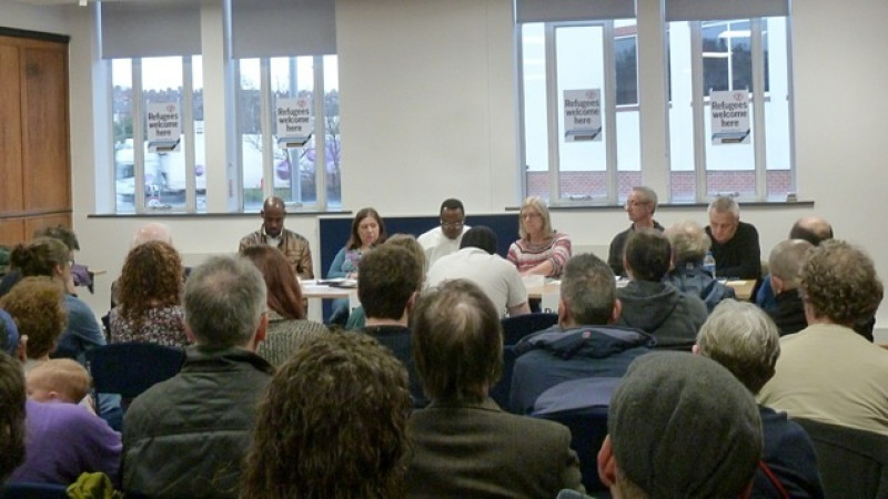 Main image for Protesters gather for town centre march