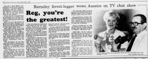 Barnsley ferret-legger wows Aussies on TV chat show Image