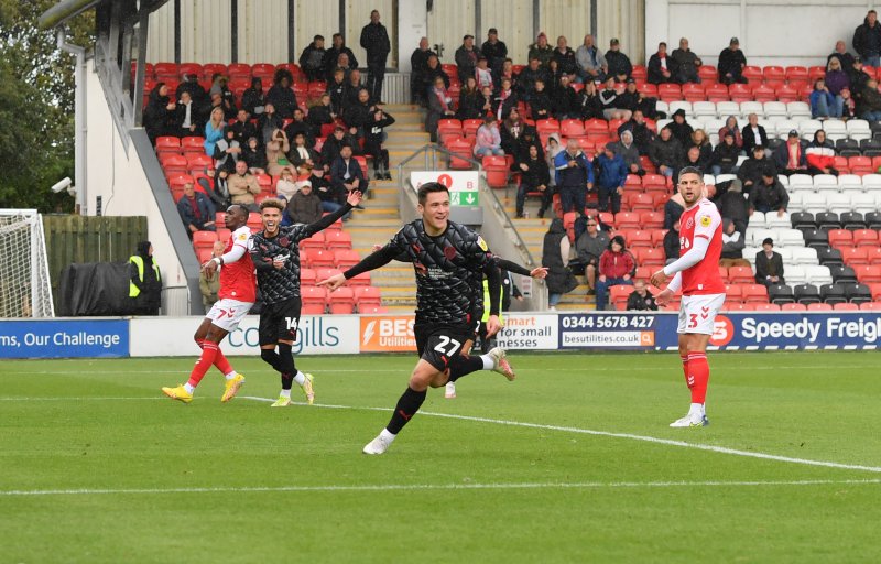 Jack Aitchison scores at Fleetwood in October