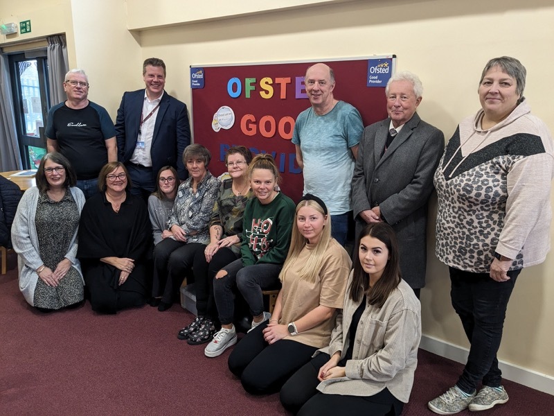 PRAISE: Pictured are respite home staff with representatives from the council’s children's services team. Top row: Dave Ainsworth, Matthew Boud, Trevor Adamson, Coun Trevor Cave, Jennette Rennison
Bottom row: Karen Simpson, Sue Hatton, Jade Walton, Diane Wharton, Denise Gillott, Vicky Gibbs,  Danielle Higgs, Ashley Mullet.