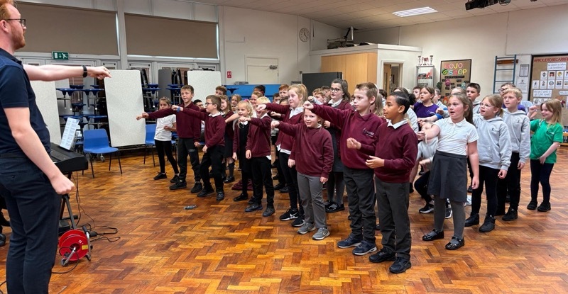 COLLABORATION: Pupils from Carrfield Primary getting involved with the project.