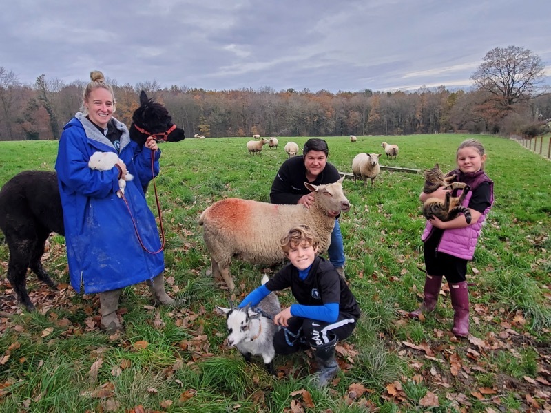 FARMYARD FUN: The Richardson family.