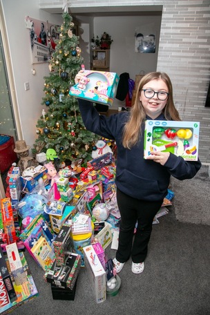 FESTIVE SPIRIT: Hollie Kyle, 11, who’s collecting presents to donate to Sheffield Children’s Hospital.