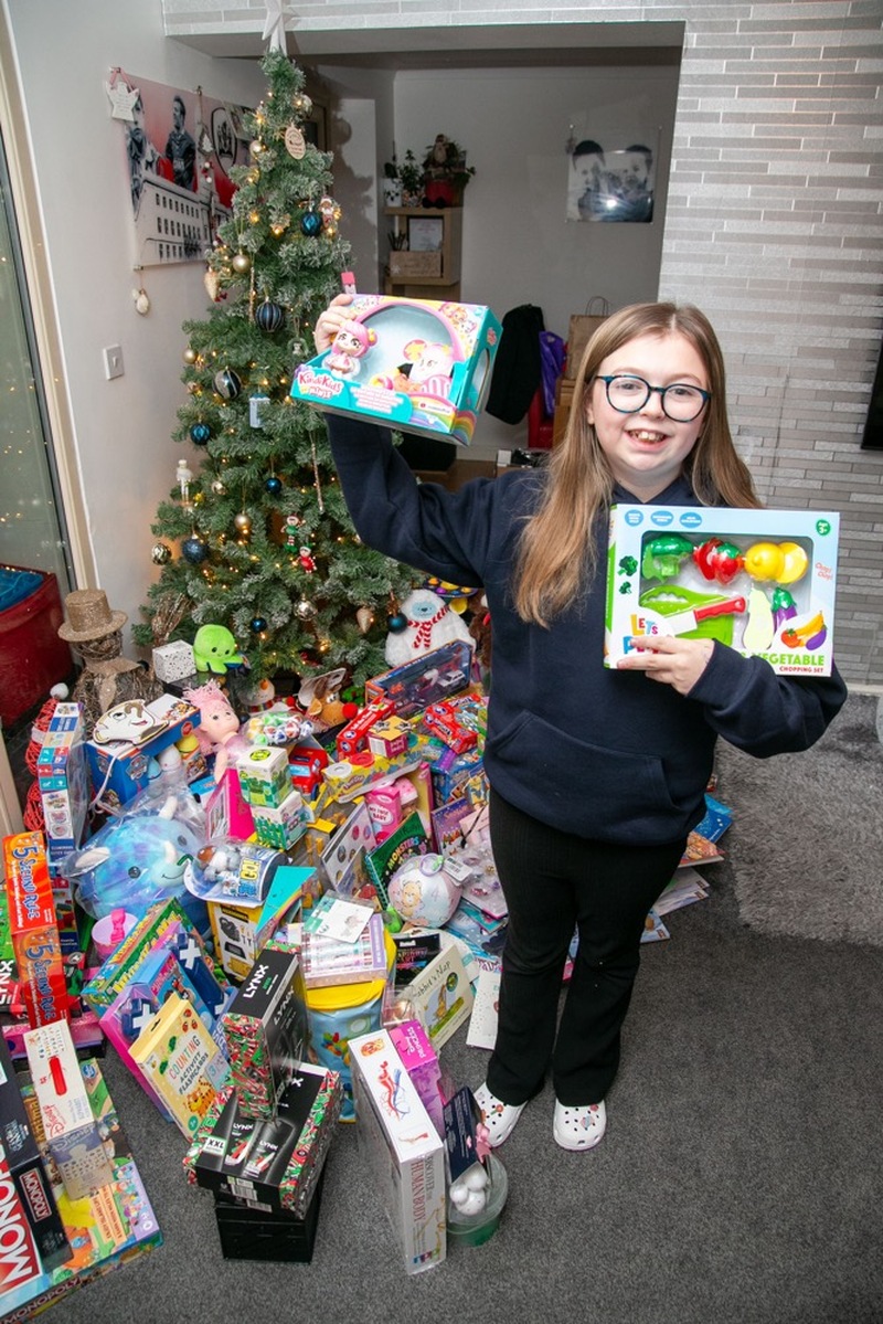 FESTIVE SPIRIT: Hollie Kyle, 11, who’s collecting presents to donate to Sheffield Children’s Hospital.