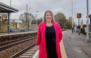 BACKING: Marie Tidball at Penistone’s station.