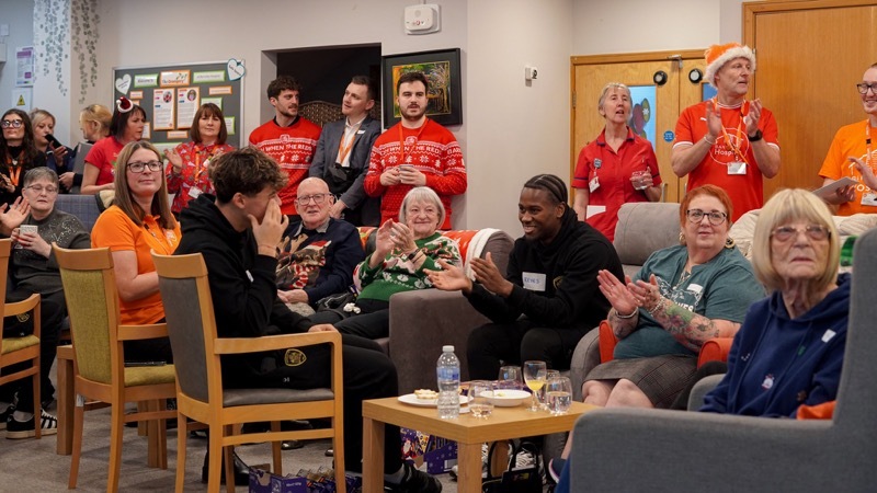 CHRISTMAS SPIRIT: Barnsley players visited the hospice.