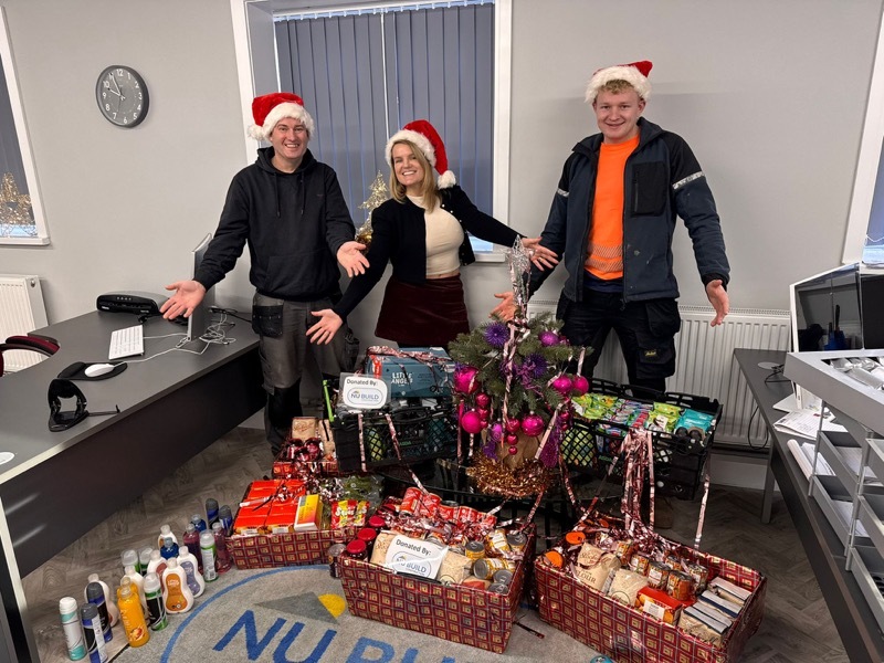 DONATION DRIVE: Nu Build have been collecting for the food bank this Christmas.
