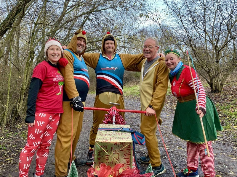 SANTA DASH: The run was held at Manvers Lake.