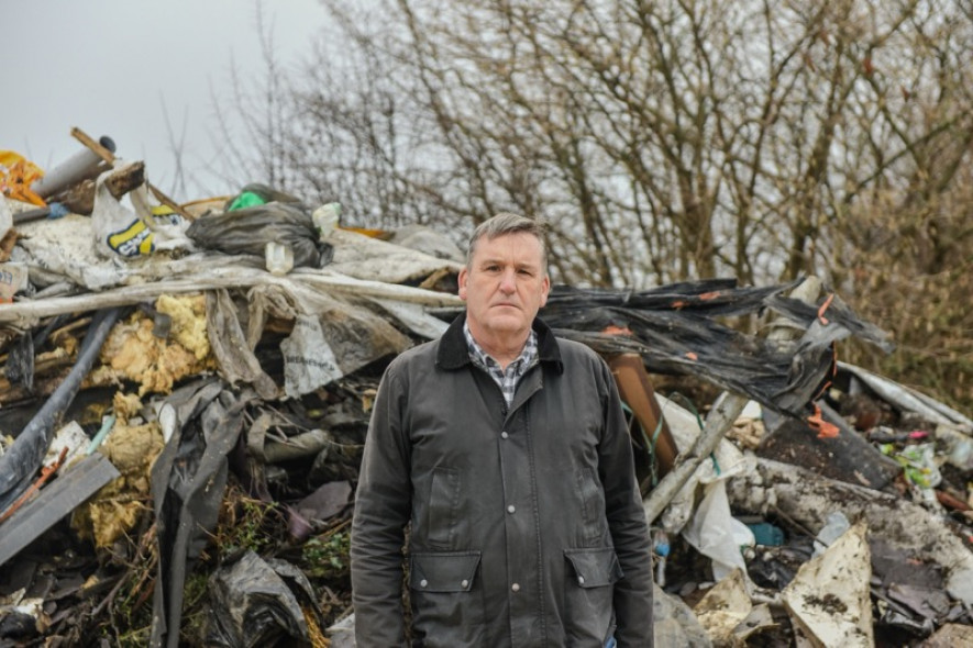 PROBE: Coun Osborne at the site. Picture: Andrew Copley.