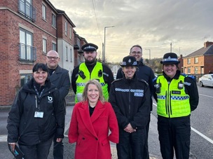 DODWORTH DROP-OFF: Marie Tidball MP with the authorities on her walkabout.