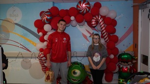 SUPPORT: Hollie Kyle with Jonathan Bland.