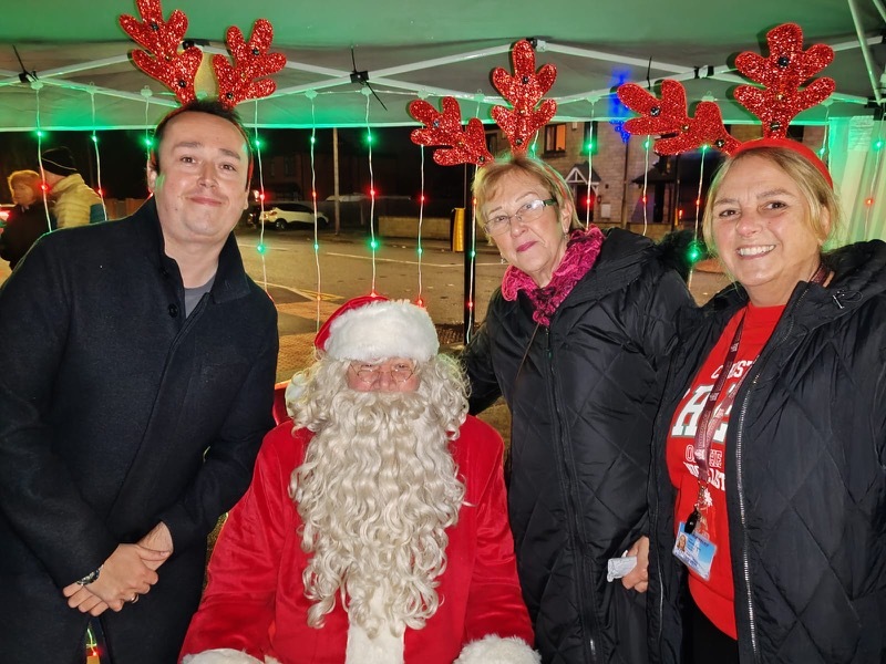 CHRISTMAS SAVED: Couns Ruth Booker, Ashley Peace and Dorothy Coates with Mayor of Barnsley Dave Leech.
