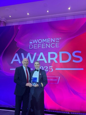Grace Feetham, who was presented with the Emerging Talent award at the Women in Defence awards.