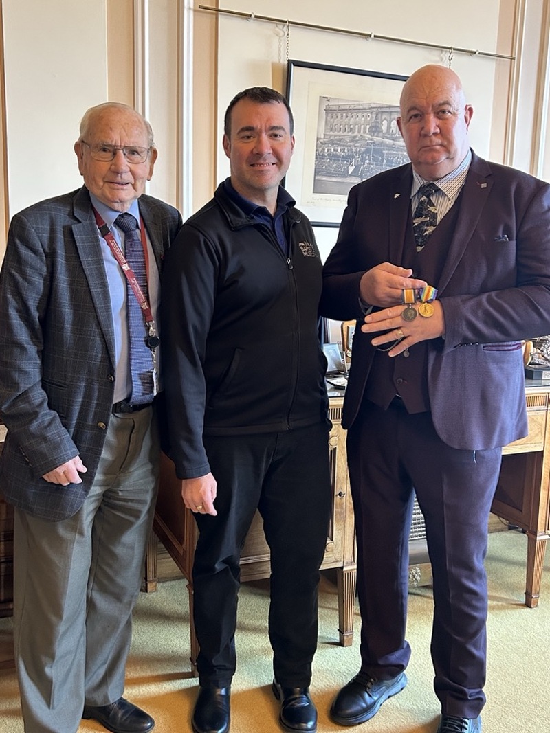 ADDITION: Couns Joe Hayward and Dave Leech with Experience Barnsley’s Paul Stebbing.
