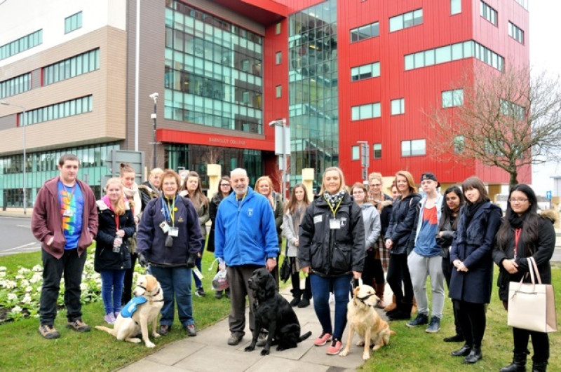 Main image for Students in sponsored walk for guide dogs
