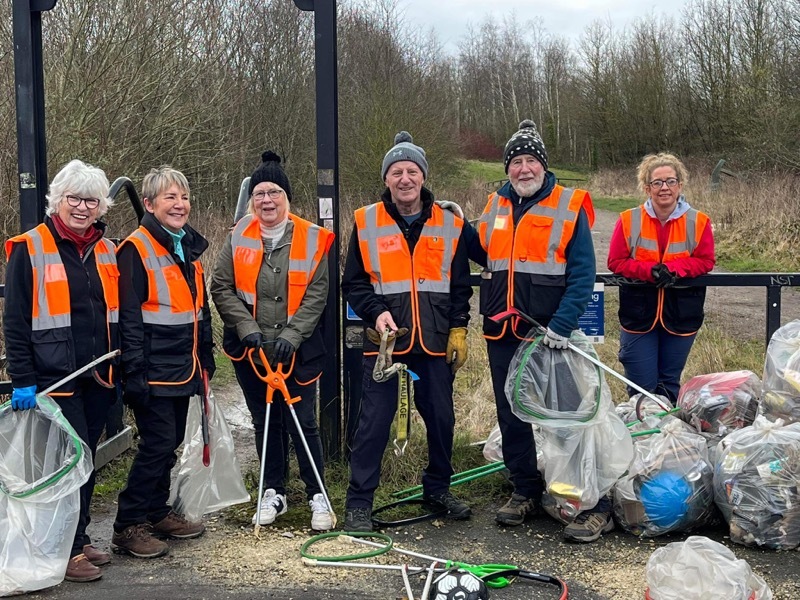 BACK AGAIN: Members of the Wath, West Melton and Brampton litter pickers with the rubbish they removed.