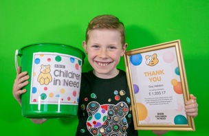 GOOD GUY: 10 Years old Guy Hebdon, whose mission is to raise as many funds as he can.Picture Shaun Colborn PD092925