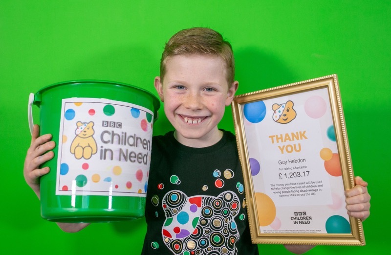GOOD GUY: 10 Years old Guy Hebdon, whose mission is to raise as many funds as he can.Picture Shaun Colborn PD092925