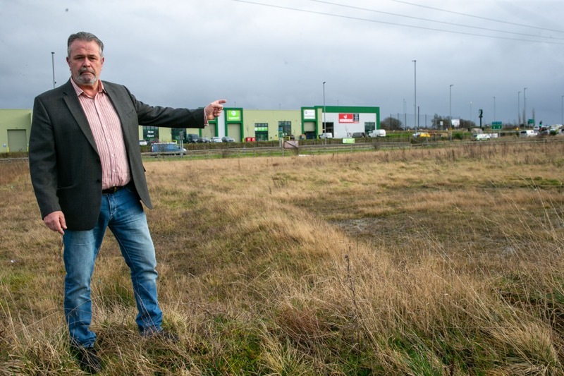 DAVE”S TRAFFIC CONCERN: Coun David White on one of the last remaining plots of land, at Birdwell which he fears could be over developed. Picture Shaun Colborn PD092908